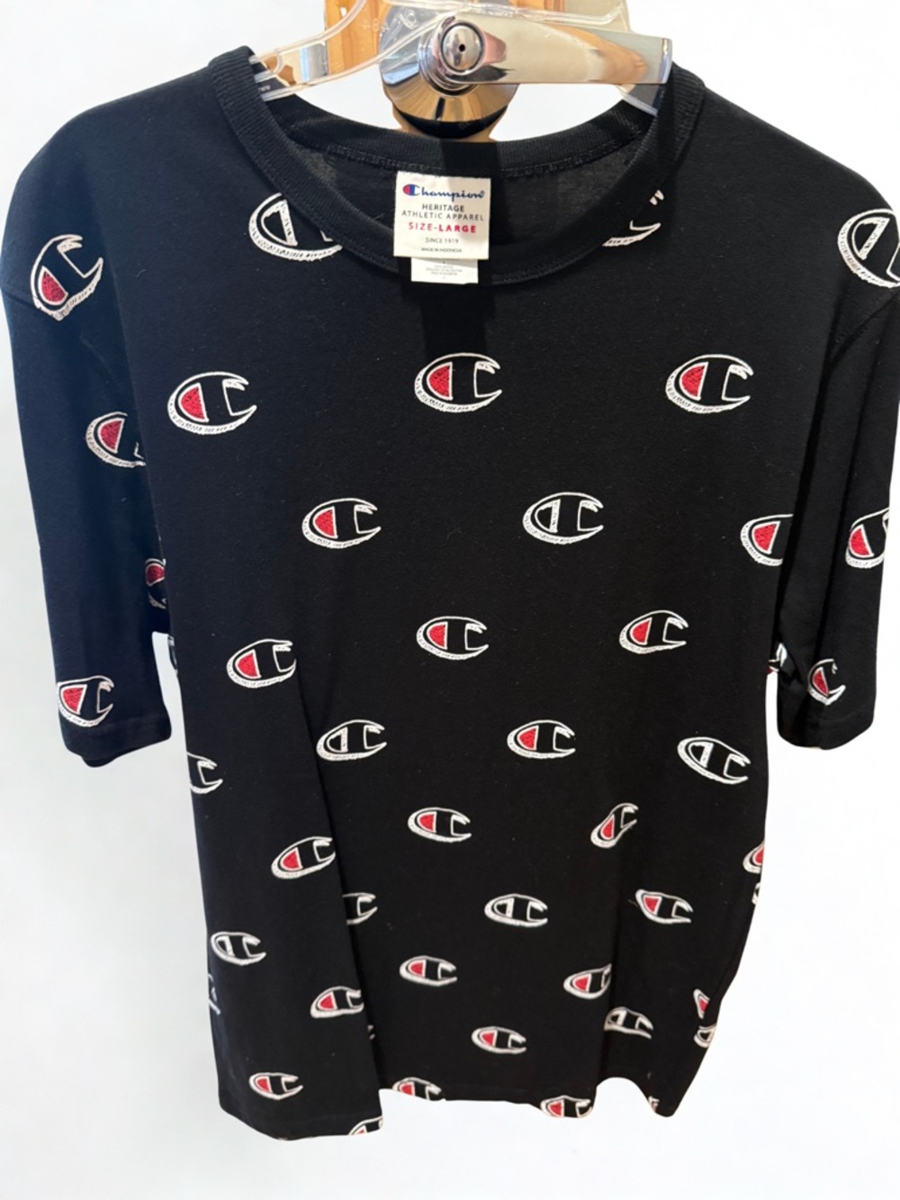 Champion Black Logo Tee -